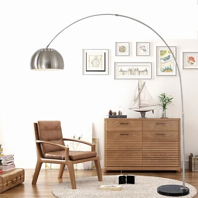 Modern Arched Floor Lamp Metal Adjustable Standing Reading Light Bedroom Office $61.98