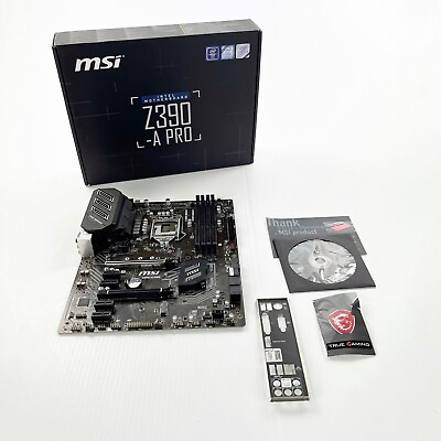 #ad MSI Z390 A Pro LGA 1151 Computer Motherboard with Box amp; IO Shield AS IS $54.99