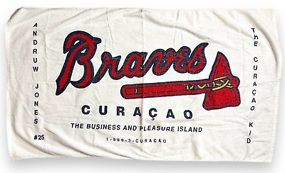 #ad Atlanta Braves Andruw Jones quot;The Curacao Kidquot; Beach Towel MLB Baseball by Sherry $5.99