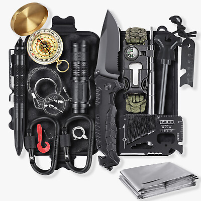 14 in 1 Outdoor Emergency Survival Gear Kit Camping Tactical Tools SOS EDC Case $19.99