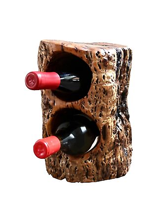 #ad Natural Handcarved Tree Stump Wood Wine Bottle Holder Natural Edge Bottle Dis... $78.62