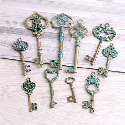 #ad Green Bronze Key Charms Multiple Style Keys Pendants Jewelry Making 8pcs 40pcs $15.10