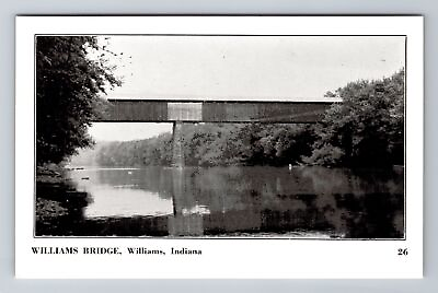 #ad Williams IN Indiana Williams Covered Bridge Antique Vintage Souvenir Postcard $7.99