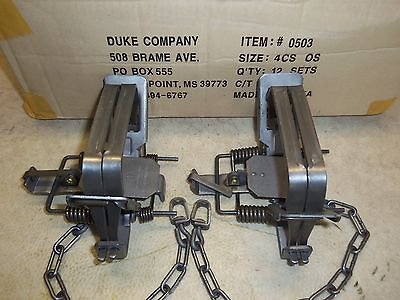 #ad 2 New Duke # 4 OFFSET 4X4 Coil Spring Traps 0503 Bobcat Coyote Lynx Trapping $46.95