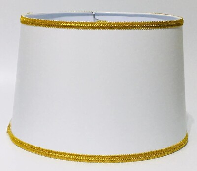 #ad Handmade Lampshade Drum White amp; Gold Home Decor Modern Contemporary Made in USA $79.00