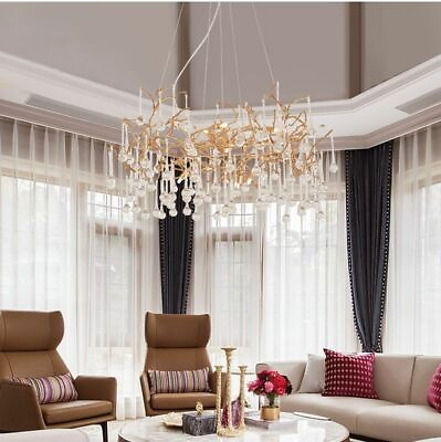 #ad Crystal Chandeliers Light Water Drops Lighting Artistic Branches Ceiling Pendent $948.27