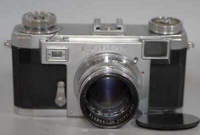 #ad Contax IIa Color Dial Rangefinder with 50mm f1.5 Carl Zeiss Sonar lens Ex $460.00