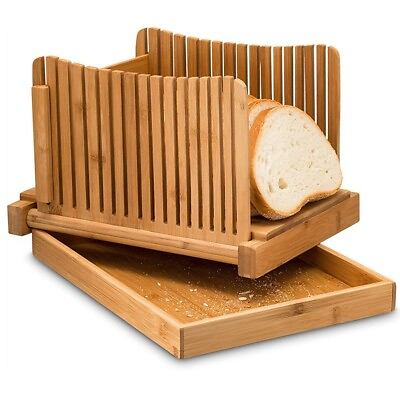 #ad Wooden Bread Slicer with Adjustable Foldable Design for Precise Slicing $80.16
