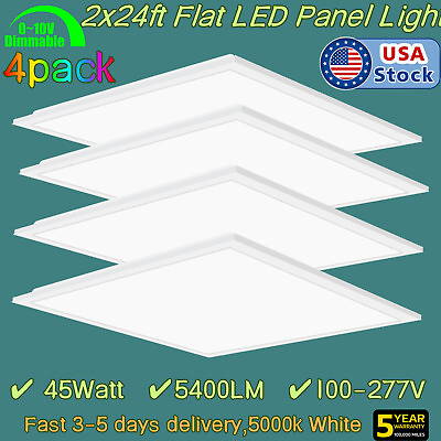 #ad #ad 4x LED Flat Panel Light 2x2FT 4400LM 45W 5000K Dimmable Drop Ceiling Home Office $114.95
