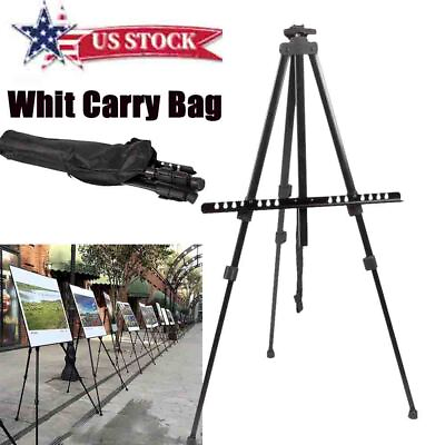 #ad US Tripod Metal Easel Display Exhibition Folding Artist Adjustable Stand Outdoor $18.99