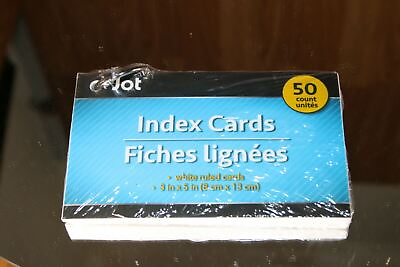 #ad Index Cards 3quot; X 5quot; Ring Bound 50 count RULES CARDS 2 Packs 100 total NEW $13.38