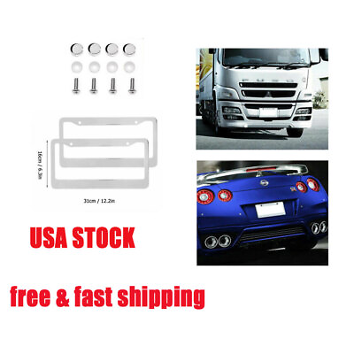 #ad Protect License Plate Frame Stainless Steel for Metal Tag Cover Screw Cap new $13.50