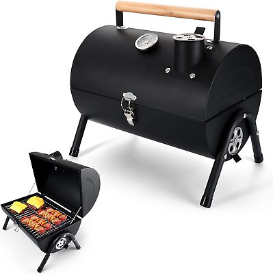 #ad Portable Charcoal BBQ Grill Outdoor Camping Tabletop Barbecue Grill with Chimney $47.99