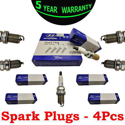#ad For Hyundai BKR5ES11 4pcs Enhanced Spark Plugs 18814 11051 NEW $31.99