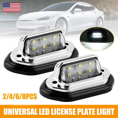 8X Universal LED License Plate Tag Light Lamp White For Truck SUV Trailer RV Van $8.99