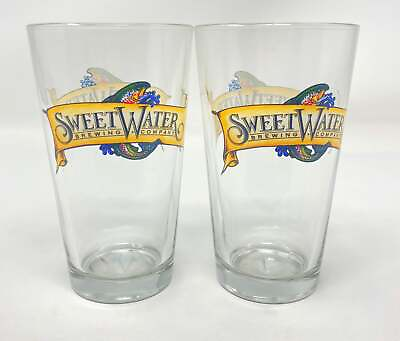 #ad Sweet Water Brewing Co. Pint Beer Glass Set of 2 $27.99