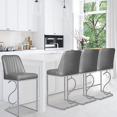24quot; Bar Stools Set of 2 Counter Height Bar Stools with Back Modern Dining Chairs $169.99