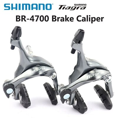 #ad New Shimano Tiagra BR 4700 Road Bike Brake Set Front Rear Grey Rim Calipers C $64.99