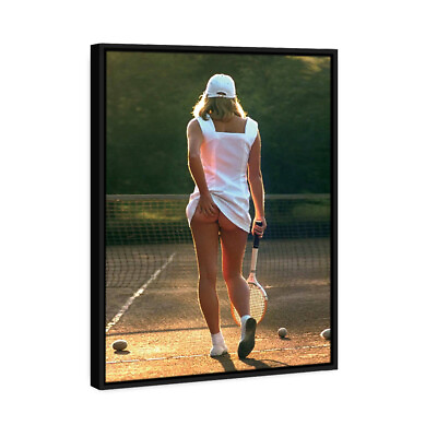 #ad Funny Tennis Girl Framed Oil Canvas Print Wall Art Painting $46.88