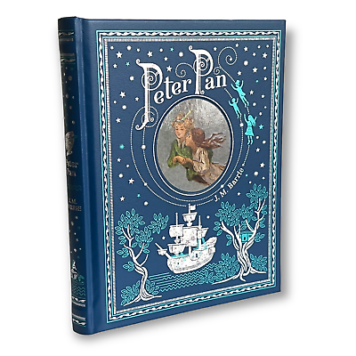 #ad PETER PAN by J. M. Barrie Deluxe Illustrated Leather Bound Hardcover Collectible $21.98