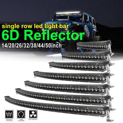 Curved 20 26 32 38 44 52 LED Light Bar Roof Lamps Combo fit OFFROAD SUV 4WD UTV $13.99