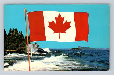 #ad Canada#x27;s New Flag Antique Vintage Postcard $7.99