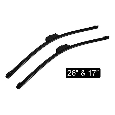 #ad Pair Windshield Wiper Blades J hook Quality 26quot; amp; 17quot; Inch Bracketless Frameless $10.99