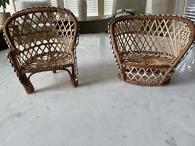 #ad Vintage Wicker Rattan Two Piece $40.00
