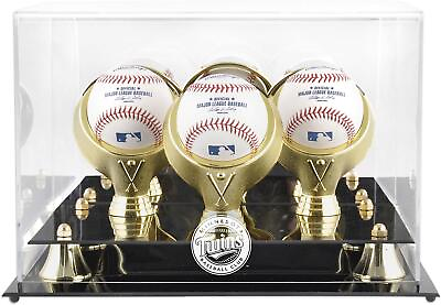 #ad Twins Golden Classic Three Baseball Logo Display Case Fanatics $59.99
