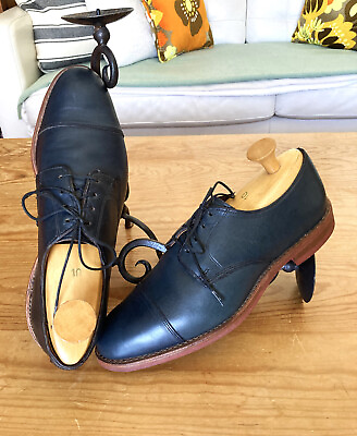 #ad Allen Edmonds Oak Street Cap Toe Men Size 10 D Slate Dainite Oxford Dress Shoes $59.97