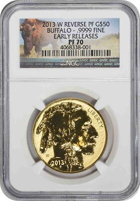 #ad 2013 W $50 American Gold Buffalo Reverse Proof PF70 Early Releases NGC $3150.00