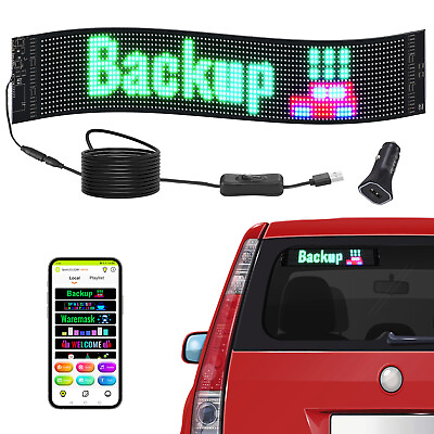 #ad VEVOR 27x5quot;Scrolling LED Sign Matrix Panel Screen Bluetooth APP for Shop Bar Car $65.99