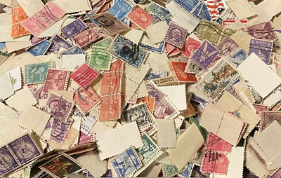 #ad Lot Of 100 USED Off Paper US Stamps Mostly Pre 1950 $6.00