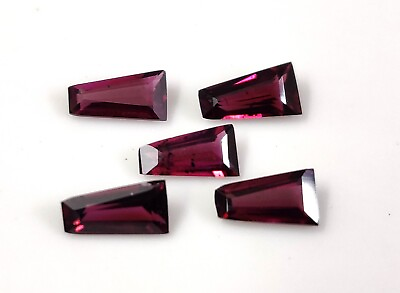 #ad Natural Rhodolite Garnet Tapered Baguette Cut Handmade Gemstone Jewelry Making $13.99