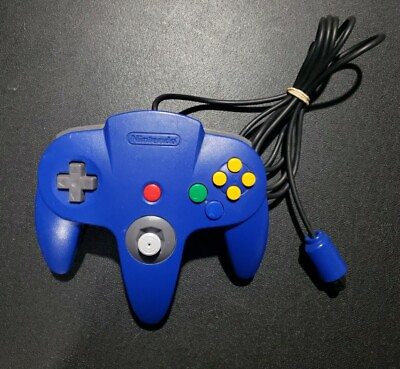 #ad NINTENDO 64 N64 BLUE CONTROLLER AUTHENTIC OEM WORKING $19.99