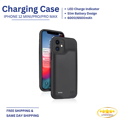 #ad iPhone 12 12 Pro Max External Battery Charger Case Power Bank Charging Cover $24.99