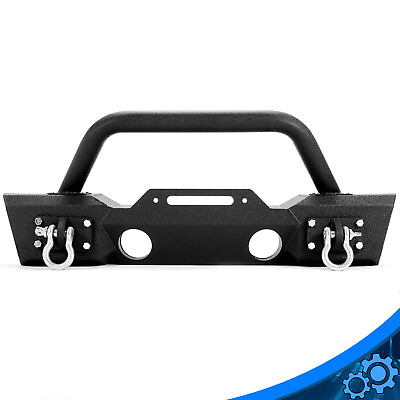 #ad Stubby Front Bumper W Winch Plate amp; Fog Light Hole For 2007 18 Jeep Wrangler JK $139.50