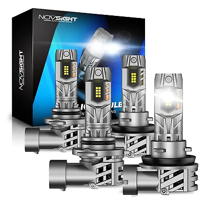 #ad NOVSIGHT 9005 H11 Combo LED Headlight Bulbs Kit High Low Beam 6500k Super Bright $47.00