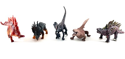 #ad Lot Of 5 Plastic Dinosaurs Triceratops Raptor Stegasaurus $12.99