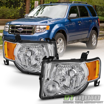 #ad 2008 2009 2010 2011 2012 Ford Escape SUV Headlights Headlamps Chrome LeftRight $78.99