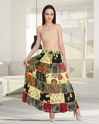 #ad Women Ladies Cotton Printed Skirt Lot 3 Pcs Assorted Mix Design Color $34.95