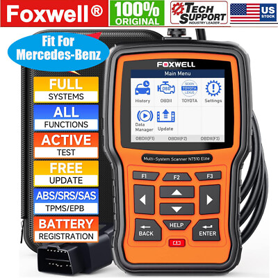 #ad Foxwell NT510 Elite for MERCEDES BENZ Full Systems OBD2 Scanner Diagnostic Reset $142.00