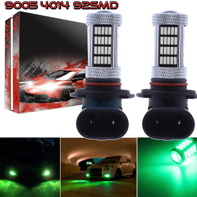 #ad 2X 9005 9145 HB3 4014 92SMD LED Fog Lights Conversion Kit Bright 2000K Green $14.95