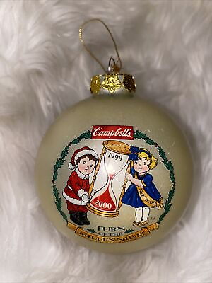 #ad CAMPBELL#x27;S SOUP KIDS ORNAMENT TURN OF THE MILLENNIUM 1999 GLASS BALL $6.70
