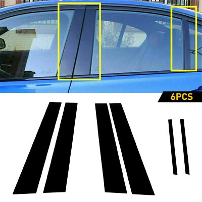 For Dodge Charger 2011 2021 6pc Black Pillar Posts Set Door Trim Piano Cover Kit $12.99