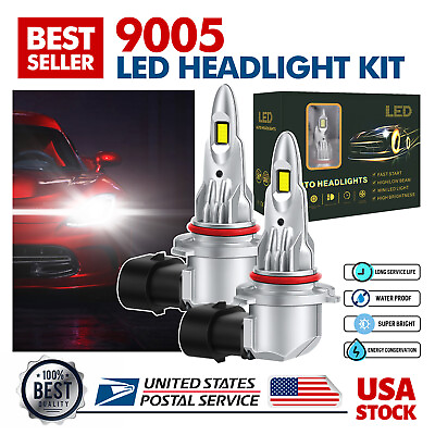 #ad 2PCS CSP LED Headlight Conversion Kit High Beam Bulbs 9005 HB3 6000K Super White $16.99