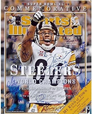 #ad Framed Pittsburgh Steelers 2005 Team Autographed Commemorative SB XL SI Cover $3000.00
