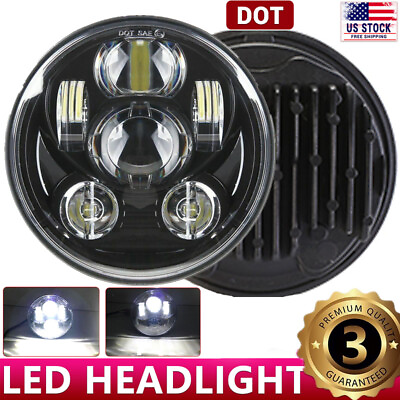 #ad Black 5 3 4quot; 5.75#x27;#x27; 110W Hi Lo Sealed Projector DRL LED Headlight for Motorcycle $39.98