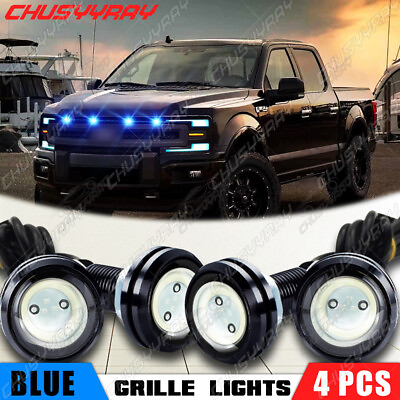#ad For Ford F150 Raptor 2010 2018 4pcs LED Front Grille DRL Running Lights Ice Blue $19.99