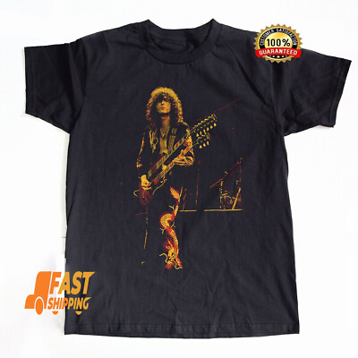 #ad Jimmy Page Black Unisex Cotton T shirt Size S 5XL Free Shipping D237 $9.85